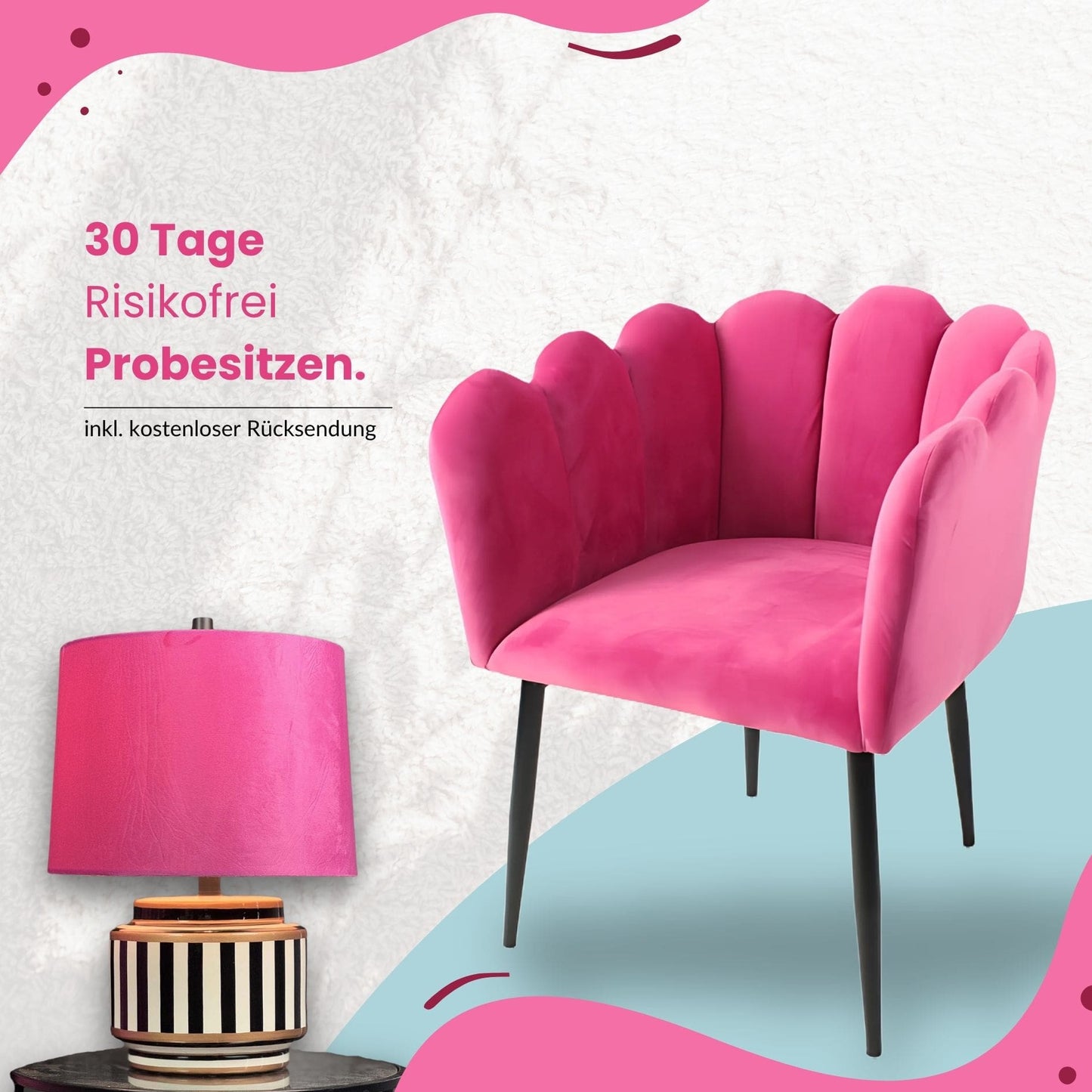 Pink Lady Set - Sessel & Leuchte - Home by Heidemann