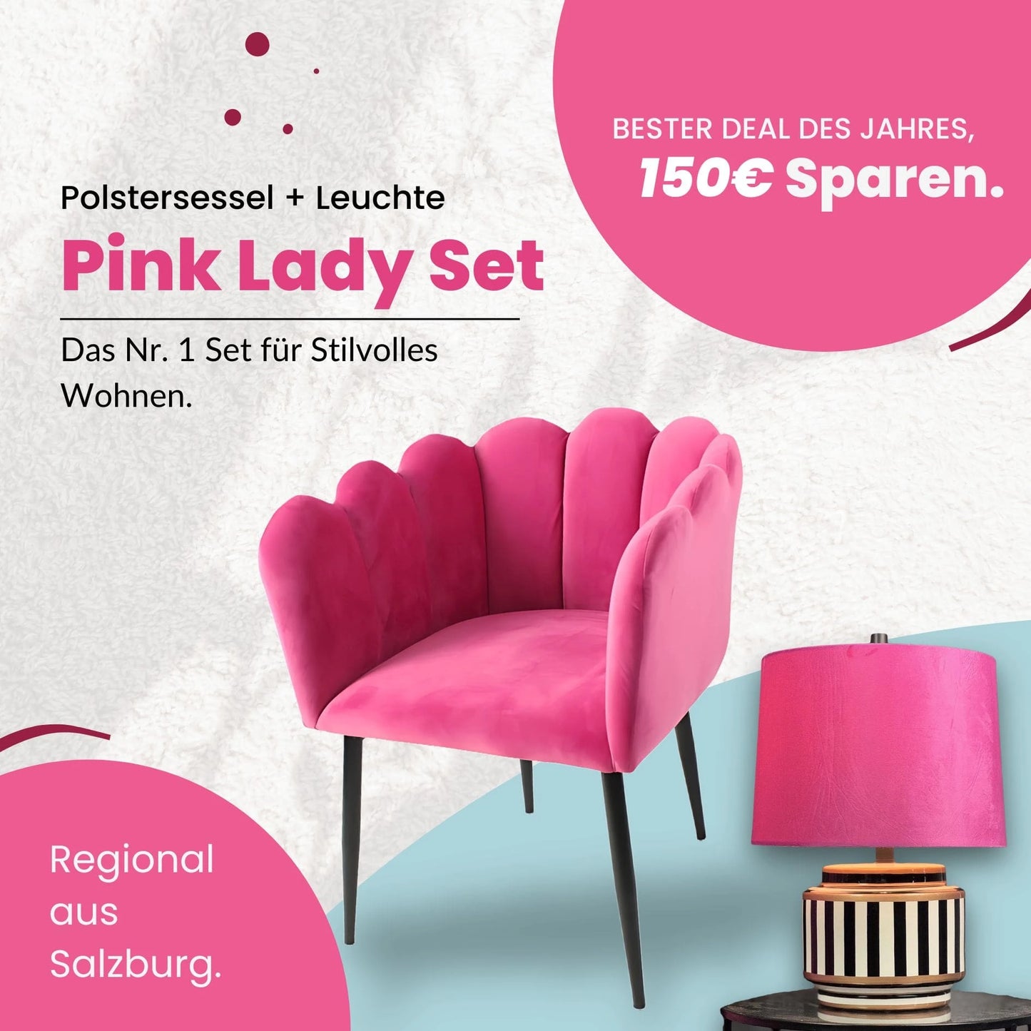 Pink Lady Set - Sessel & Leuchte - Home by Heidemann