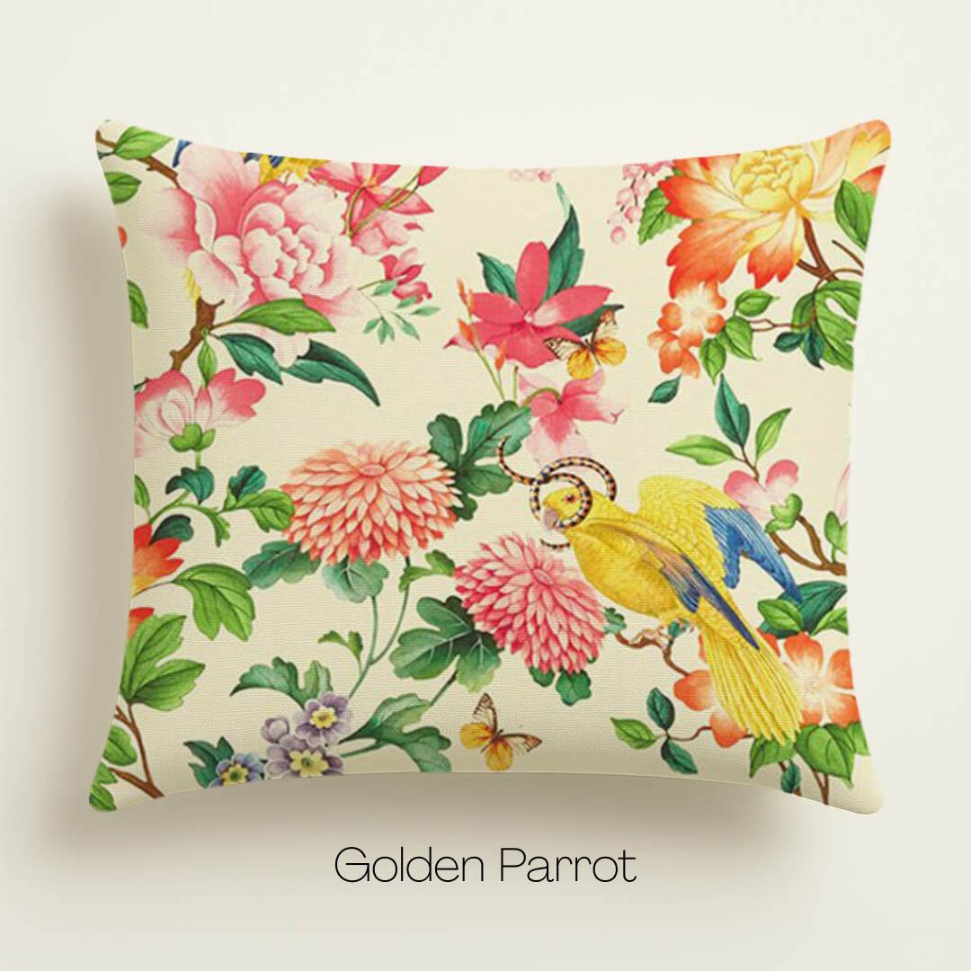 Golden Parrot - Handgefertigtes Kissen - Home by Heidemann