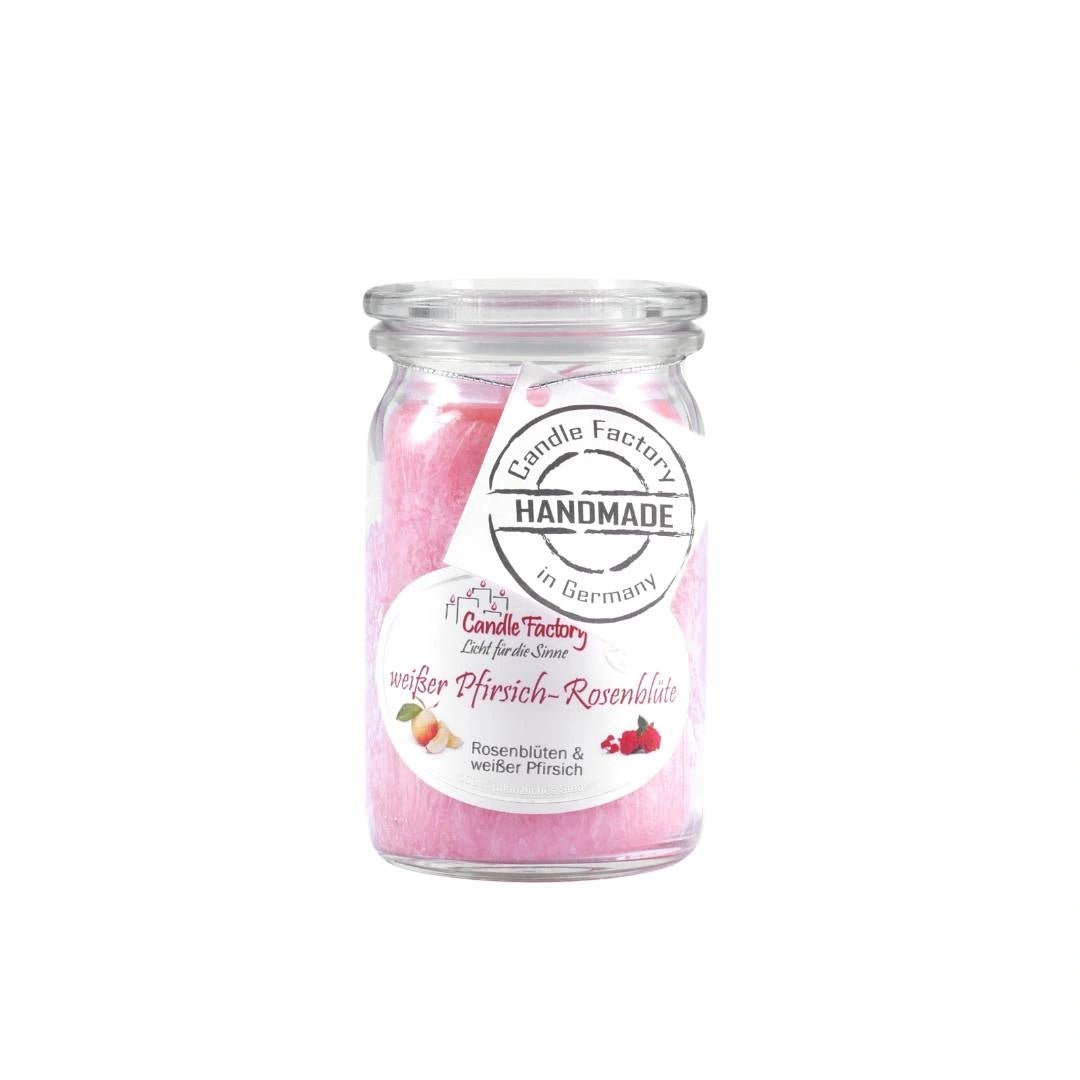 Duftkerze weißer Pfirsich & Rosenblüten - Handgemacht - Home by Heidemann