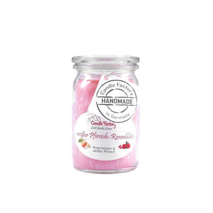 Duftkerze weißer Pfirsich & Rosenblüten - Handgemacht - Home by Heidemann