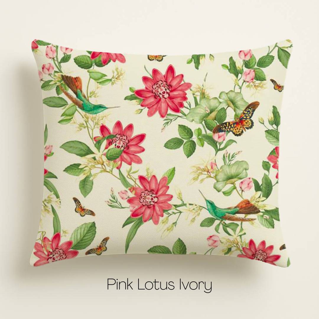 Pink Lotus Ivory - Handgefertigtes Kissen - Home by Heidemann